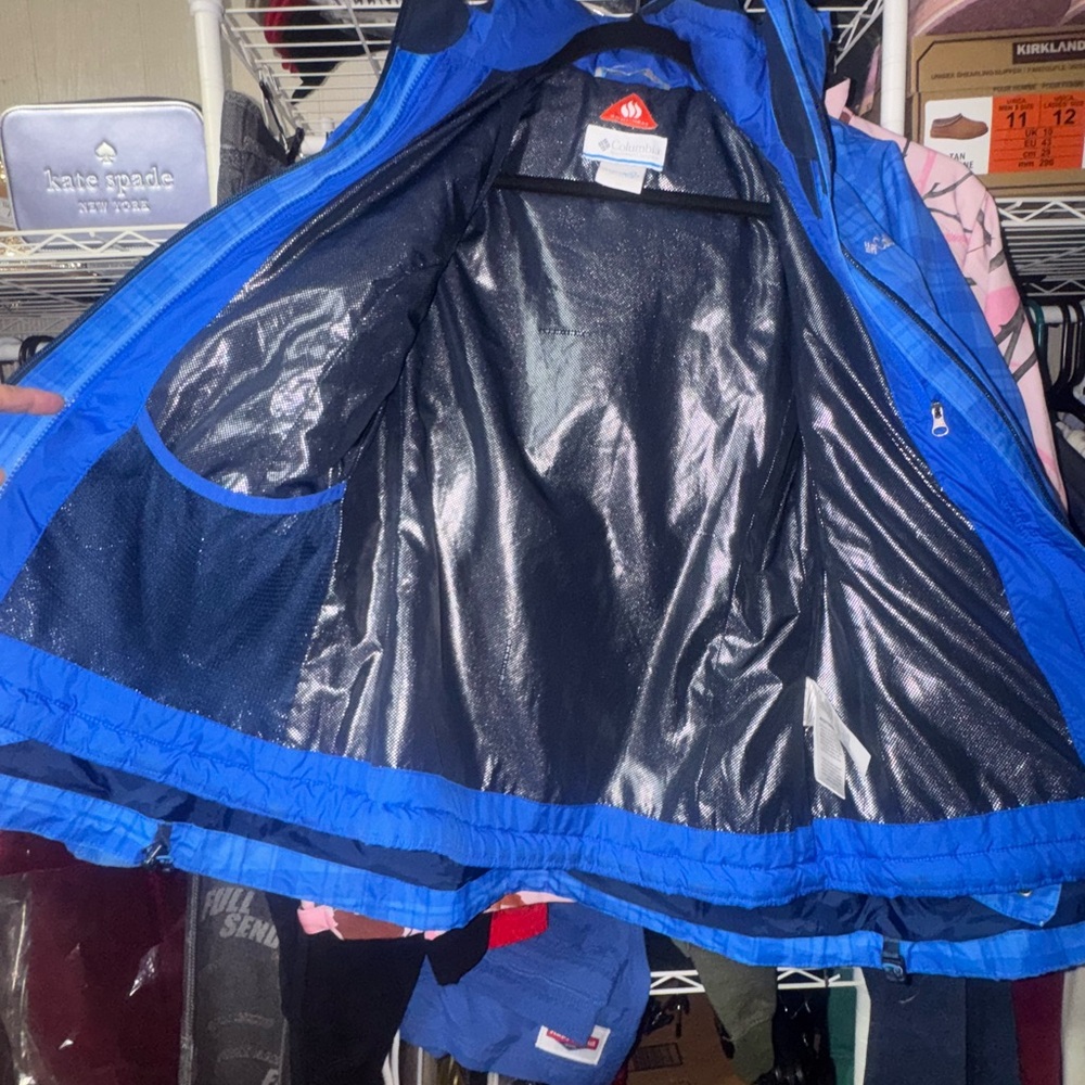 Columbia Blue Plaid Ski Jacket - Picture 4 of 7